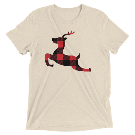 Plaid Reindeer (Triblend)-Triblend T-Shirt-Swish Embassy