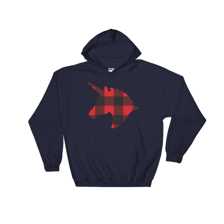 Plaid Unicorn (Hoodie)-Christmas Hoodies-Swish Embassy