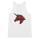 Plaid Unicorn (Tank Top)-Christmas Tank Tops-Swish Embassy