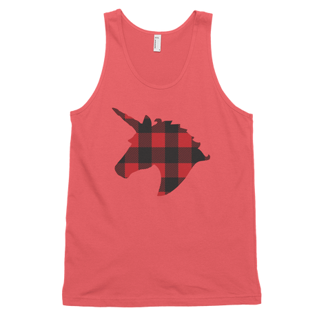 Plaid Unicorn (Tank Top)-Christmas Tank Tops-Swish Embassy