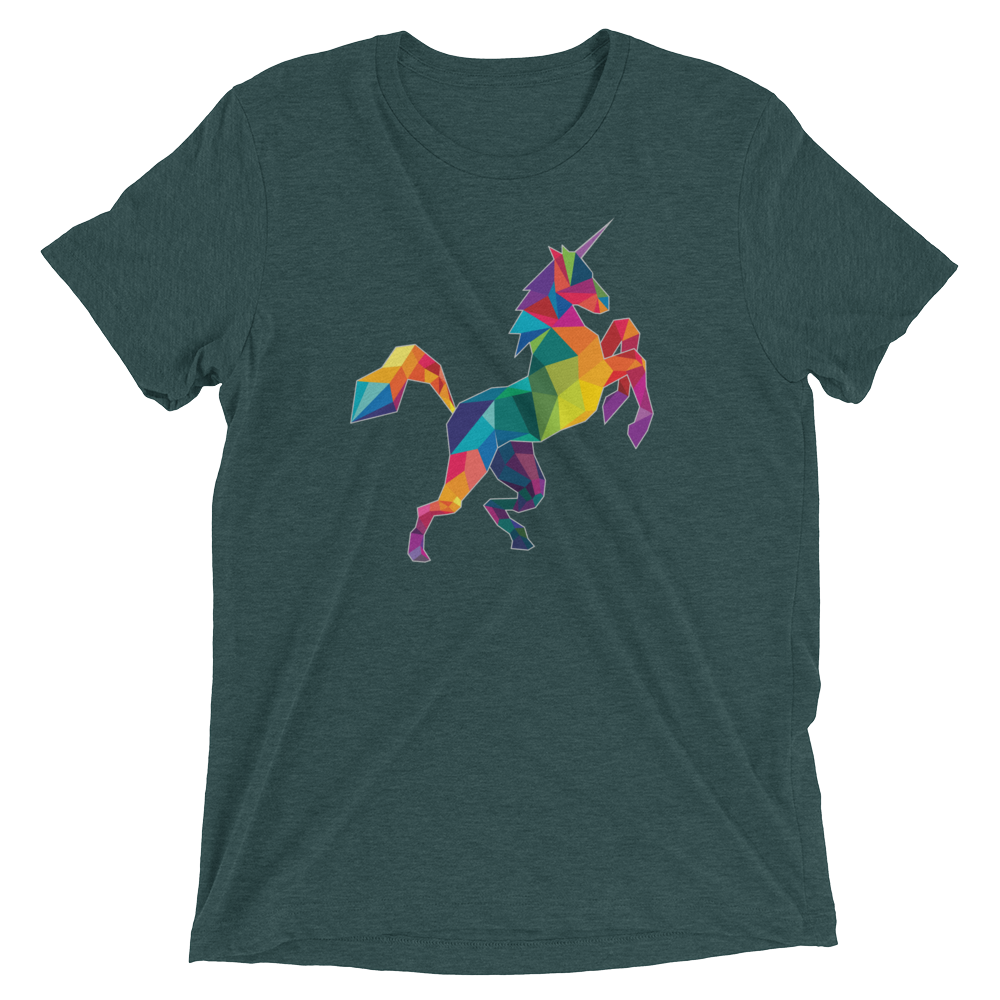 Polygon Unicorn (Triblend)-Triblend T-Shirt-Swish Embassy