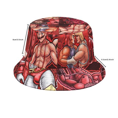 Pop Boys Red (Allover Bucket Hat)-Allover Bucket Hat-Swish Embassy