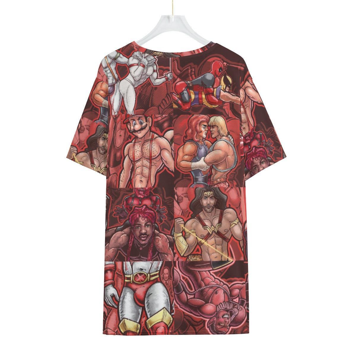 Pop Boys Red (Allover T-Shirt)-Allover T-Shirt-Swish Embassy