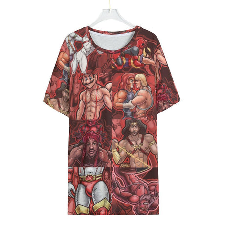 Pop Boys Red (Allover T-Shirt)-Allover T-Shirt-Swish Embassy