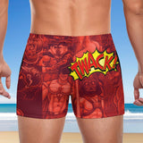 Pop Boys Red (Square Cut Trunks)-Square Cut Trunks-Swish Embassy