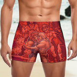 Pop Boys Red (Square Cut Trunks)-Square Cut Trunks-Swish Embassy