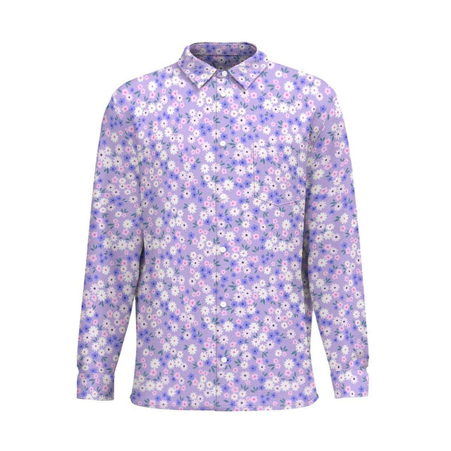 Purple Glory (Cotton Long Sleeve Shirt)-Cotton Long Sleeve Button Shirt-Swish Embassy