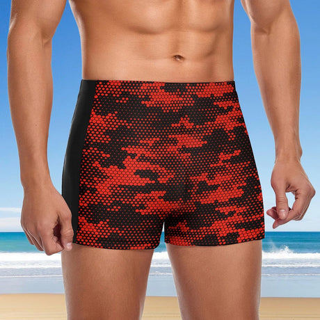 Red Camo (Square Cut Trunks)-Square Cut Trunks-Swish Embassy