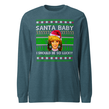 Santa Baby I Should Be So Lucky (Ugly Christmas)-Christmas T-Shirts-Swish Embassy