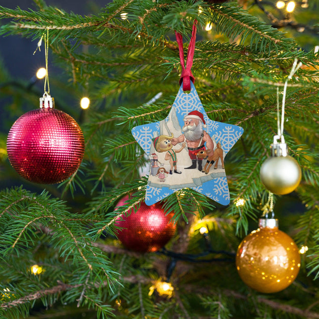 Santa's Little Helper (Ornament/Fridge Magnet)-Wood Ornament-Swish Embassy