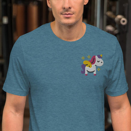 Sparkle Unicorn (Embroidered)-Embroidered T-Shirts-Swish Embassy