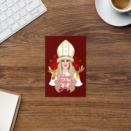 Tidings of Dramatic Joy (Christmas Card)-Greeting Card-Swish Embassy