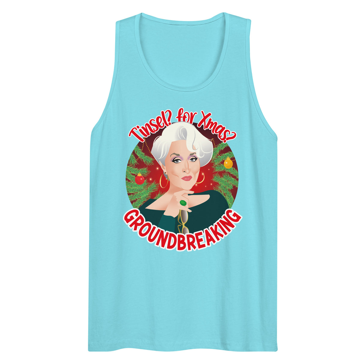 Tinsel for Xmas? Groundbreaking (Tank Top)-Christmas Tank Tops-Swish Embassy