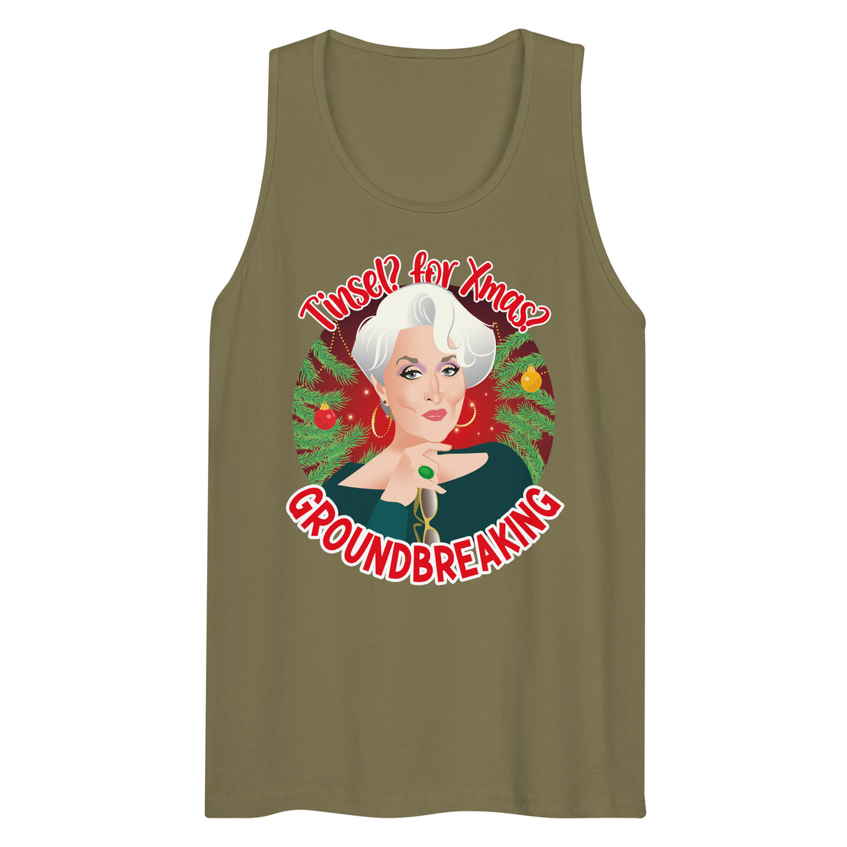 Tinsel for Xmas? Groundbreaking (Tank Top)-Christmas Tank Tops-Swish Embassy