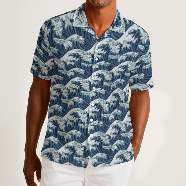 Tsunami (Cotton Button Shirt)-Cotton Button Shirt-Swish Embassy