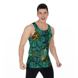 Turquoise Florals (Allover Tank Top)-Allover Tank Top-Swish Embassy