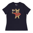 Varsity Pride Puppy (Women's Relaxed T-Shirt)-Women's T-Shirts-Swish Embassy