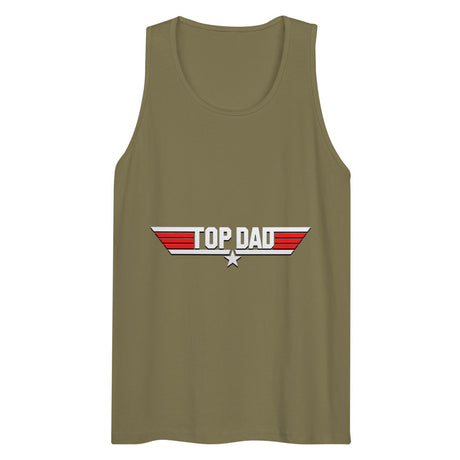 Top Dad/Daddy/Zad/Zaddy (Tank Top) - Military Green