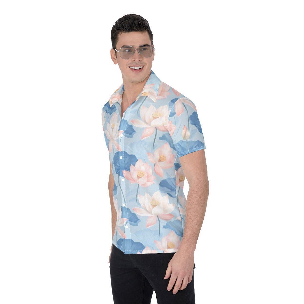 Blue Lotus (Button Shirt)-Button Shirt-Swish Embassy