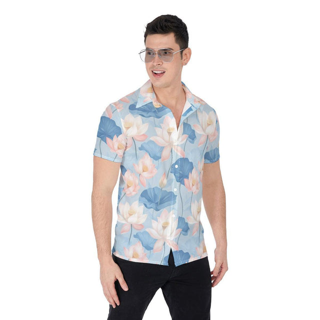 Blue Lotus (Button Shirt)-Button Shirt-Swish Embassy