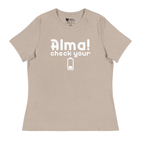 Check Your Battery (Women's Relaxed T-Shirt)-Women's T-Shirts-Swish Embassy
