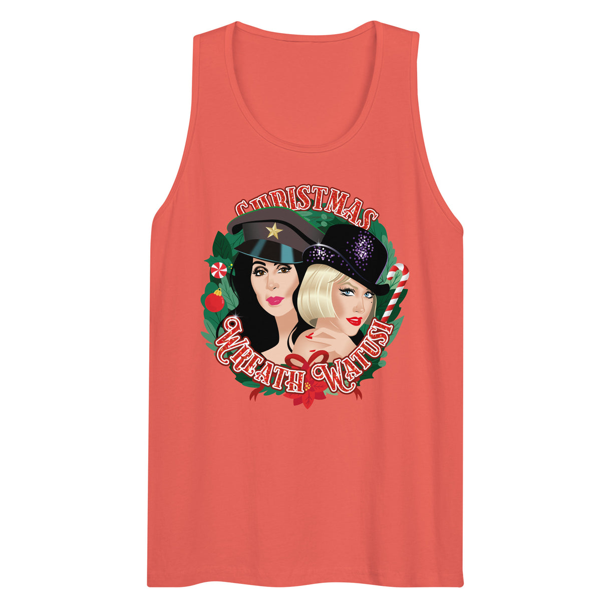 Christmas Wreath Watusi (Tank top)-Christmas Tank Tops-Swish Embassy