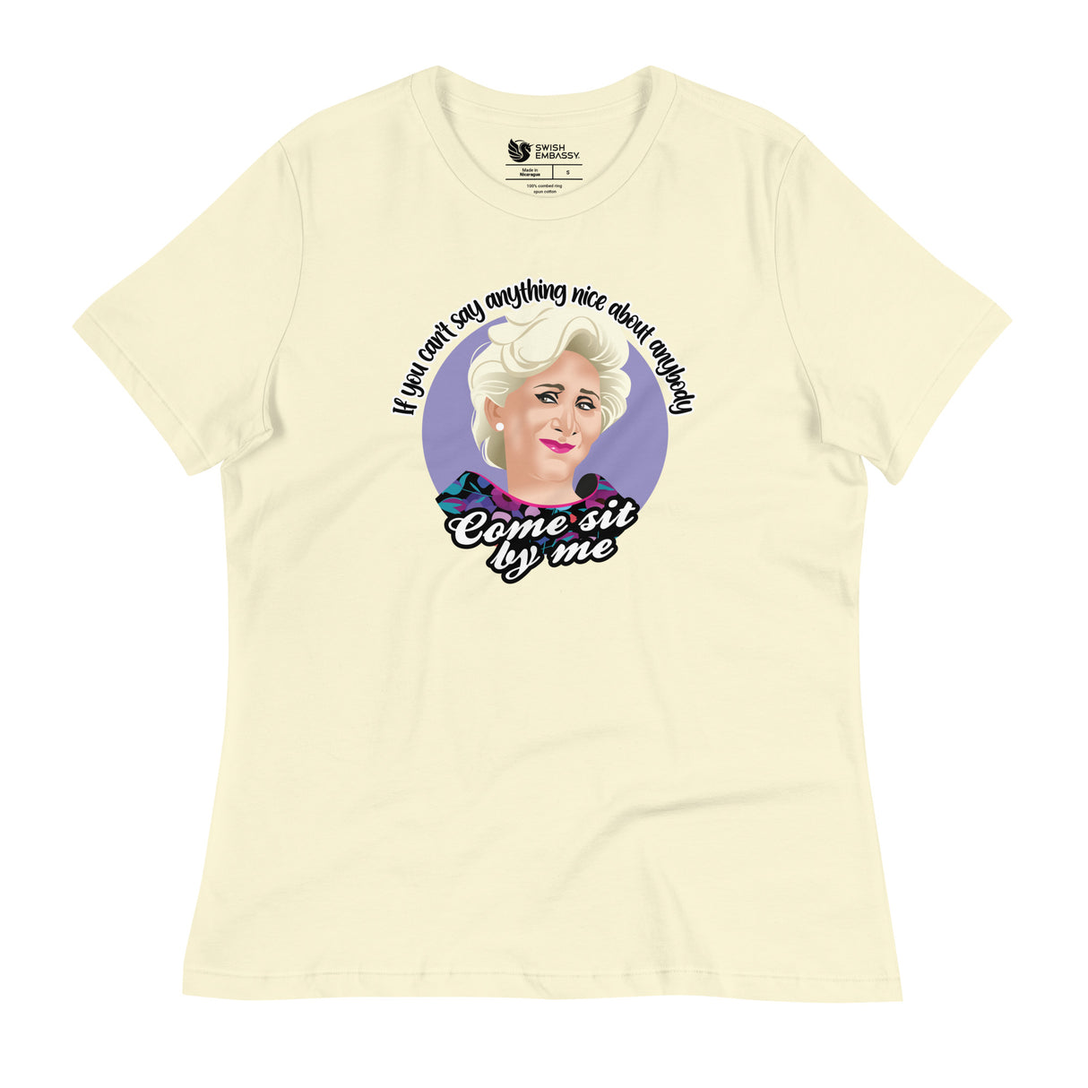 Come Sit By Me (Women's Relaxed T-Shirt)-Women's T-Shirts-Swish Embassy