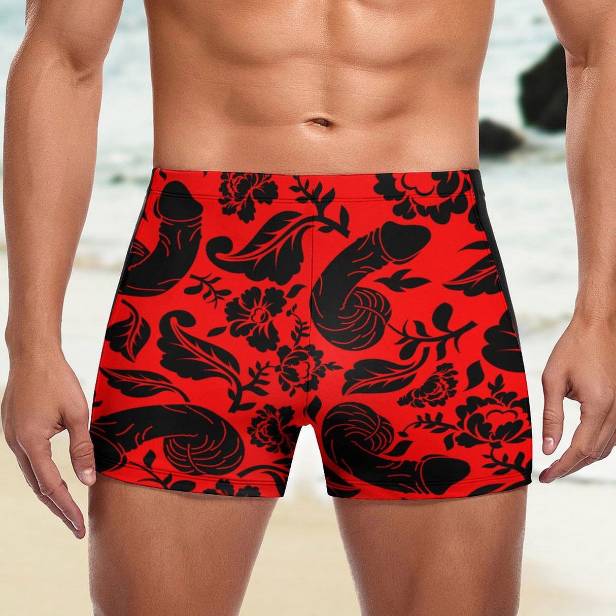 Floral Pecker (Square Cut Trunks)-Square Cut Trunks-Swish Embassy