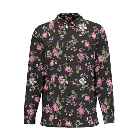 Hint of Floral (Cotton Long Sleeve Shirt)-Cotton Long Sleeve Button Shirt-Swish Embassy