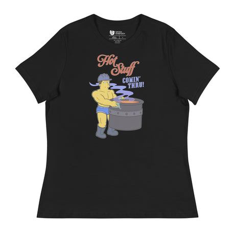 Hot Stuff Comin’ Thru (Women's Relaxed T-Shirt)-Women's T-Shirts-Swish Embassy
