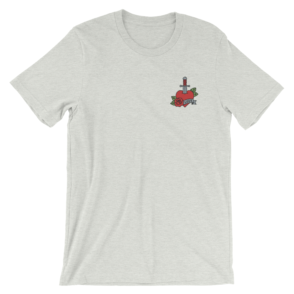 Love (Embroidered T-Shirt)-Embroidered T-Shirts-Swish Embassy