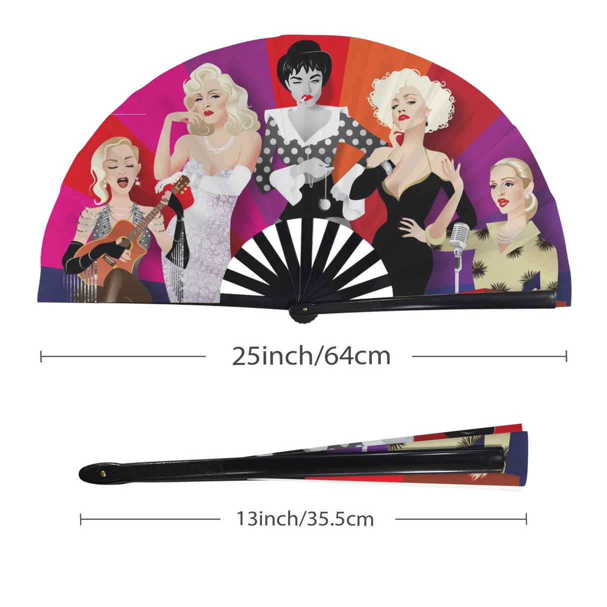 Material Girl (Folding Clack Fan)-Folding Fans-Swish Embassy