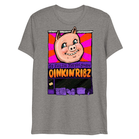 Oinkin Ribs (Triblend)-Triblend T-Shirt-Swish Embassy
