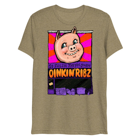 Oinkin Ribs (Triblend)-Triblend T-Shirt-Swish Embassy