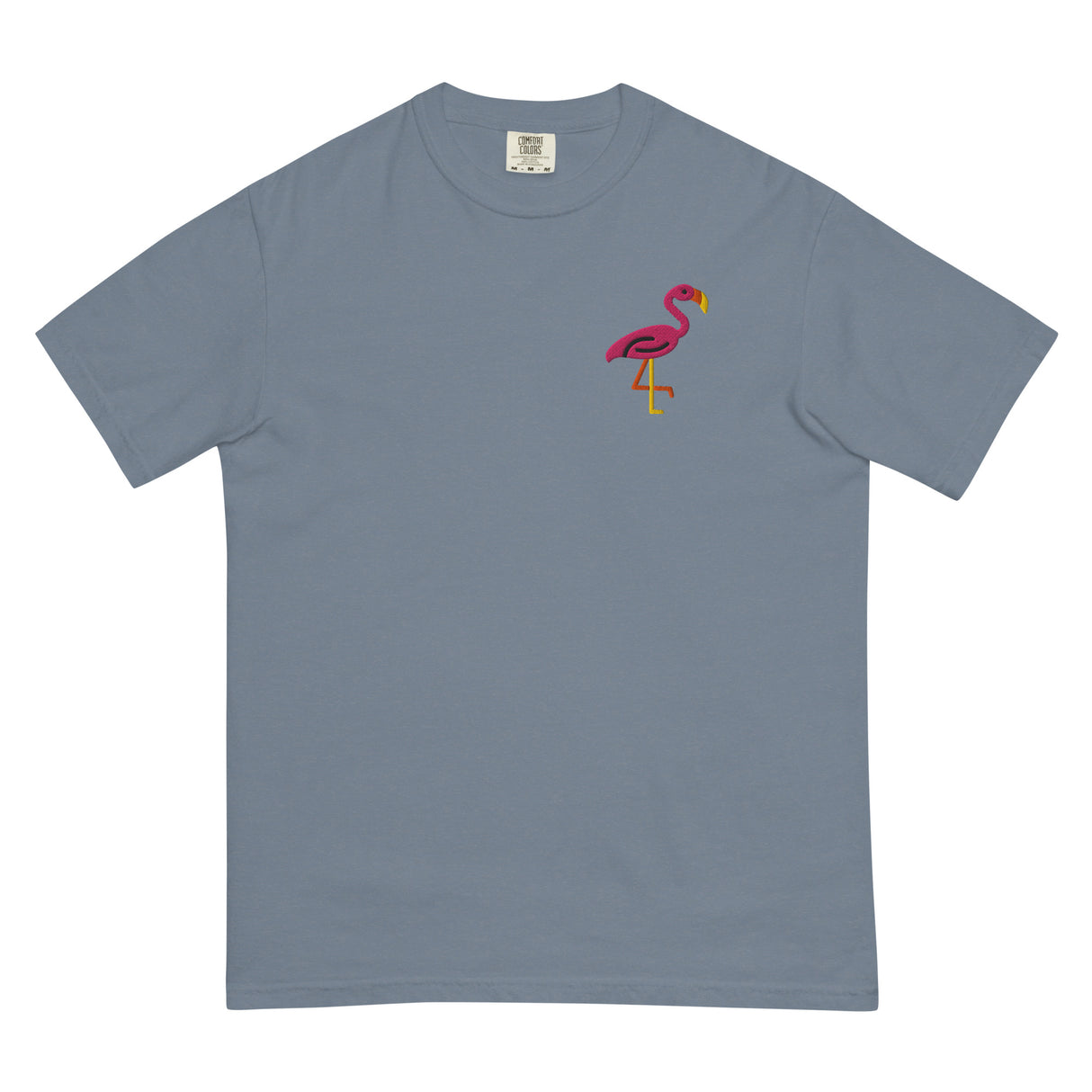 Pink Flamingo (Embroidered) (Boxy Tee)-Boxy T-Shirt-Swish Embassy