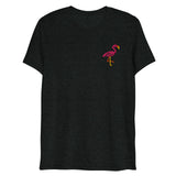 Pink Flamingo (Embroidered) (Triblend)-Triblend T-Shirt-Swish Embassy