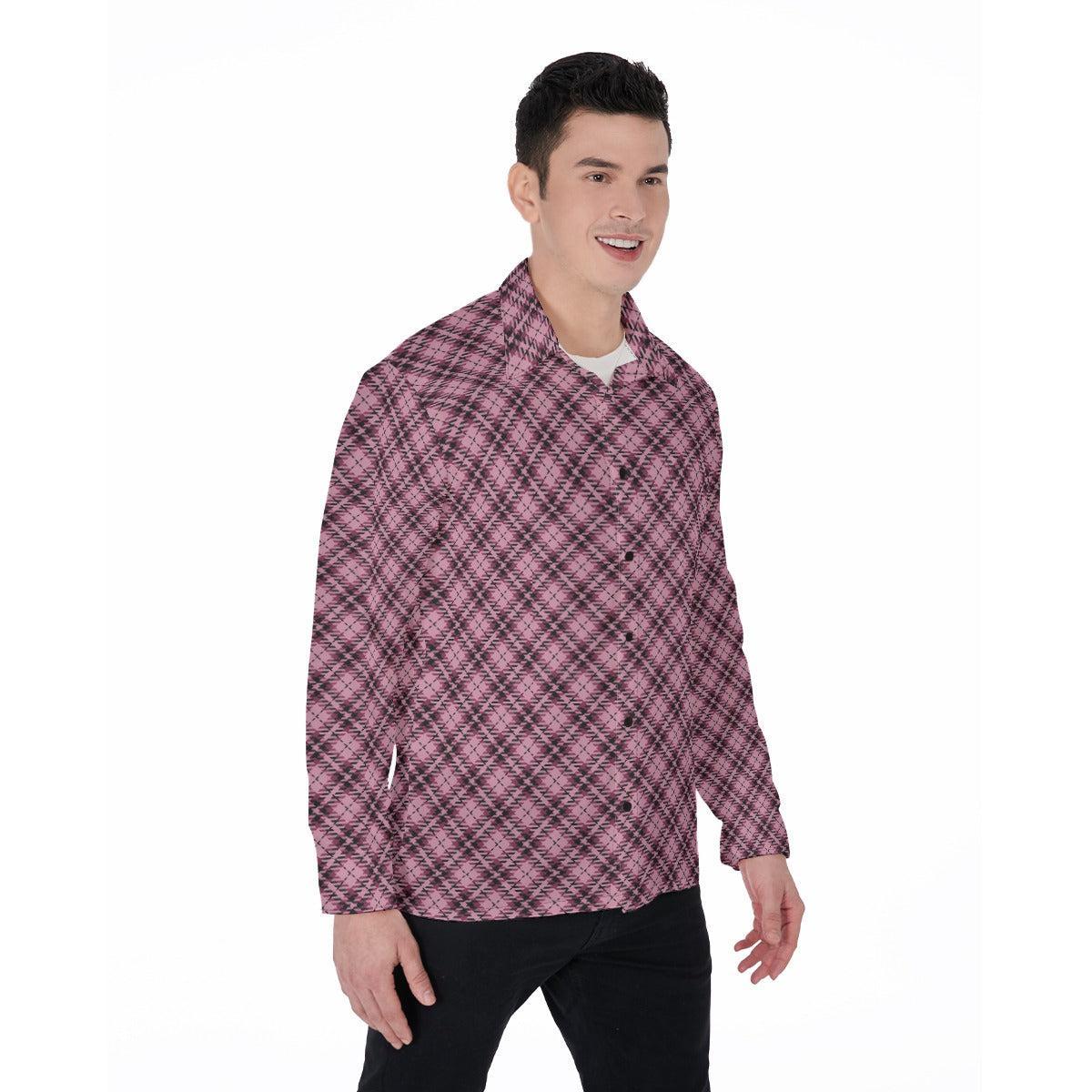 Pink Plaid (Long Sleeve Button Shirt)-Long Sleeve Button Shirts-Swish Embassy