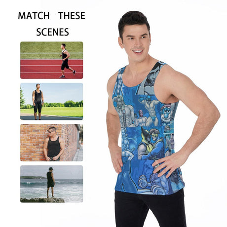 Pop Boys Blue (Allover Tank Top)-Allover Tank Top-Swish Embassy