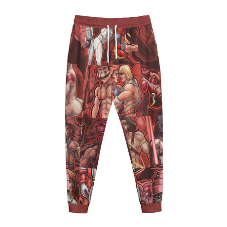Pop Boys Red (AOP Sweatpants)-AOP Sweatpants-Swish Embassy