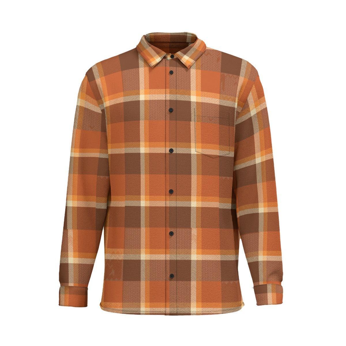 Pumpkin Spice (Cotton Long Sleeve Shirt)-Cotton Long Sleeve Button Shirt-Swish Embassy