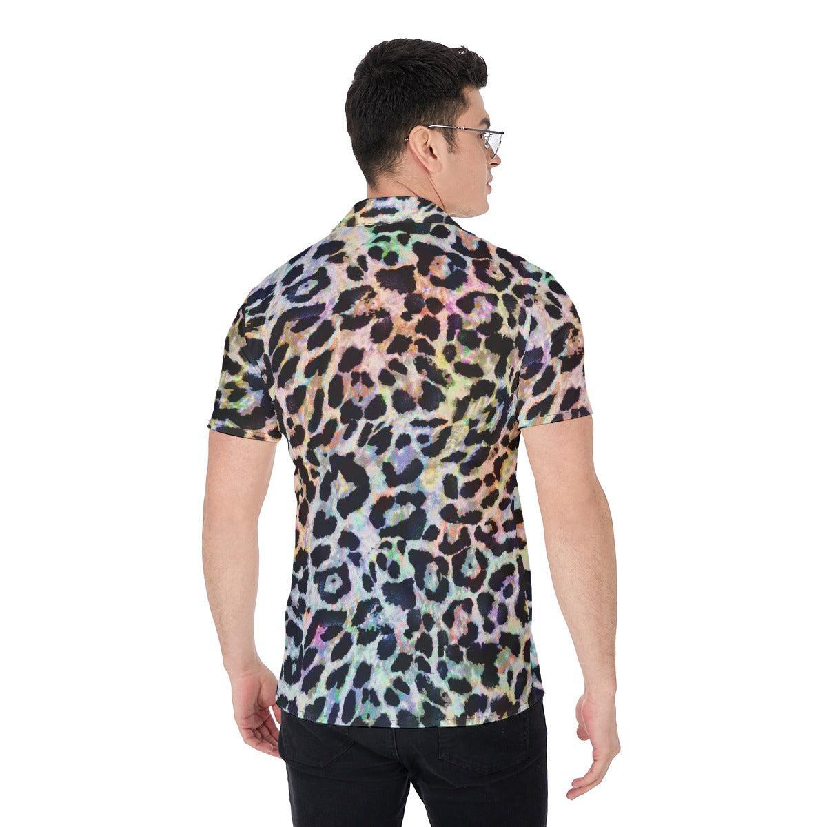 Rainbow Leopard (Button Shirt)-Button Shirt-Swish Embassy