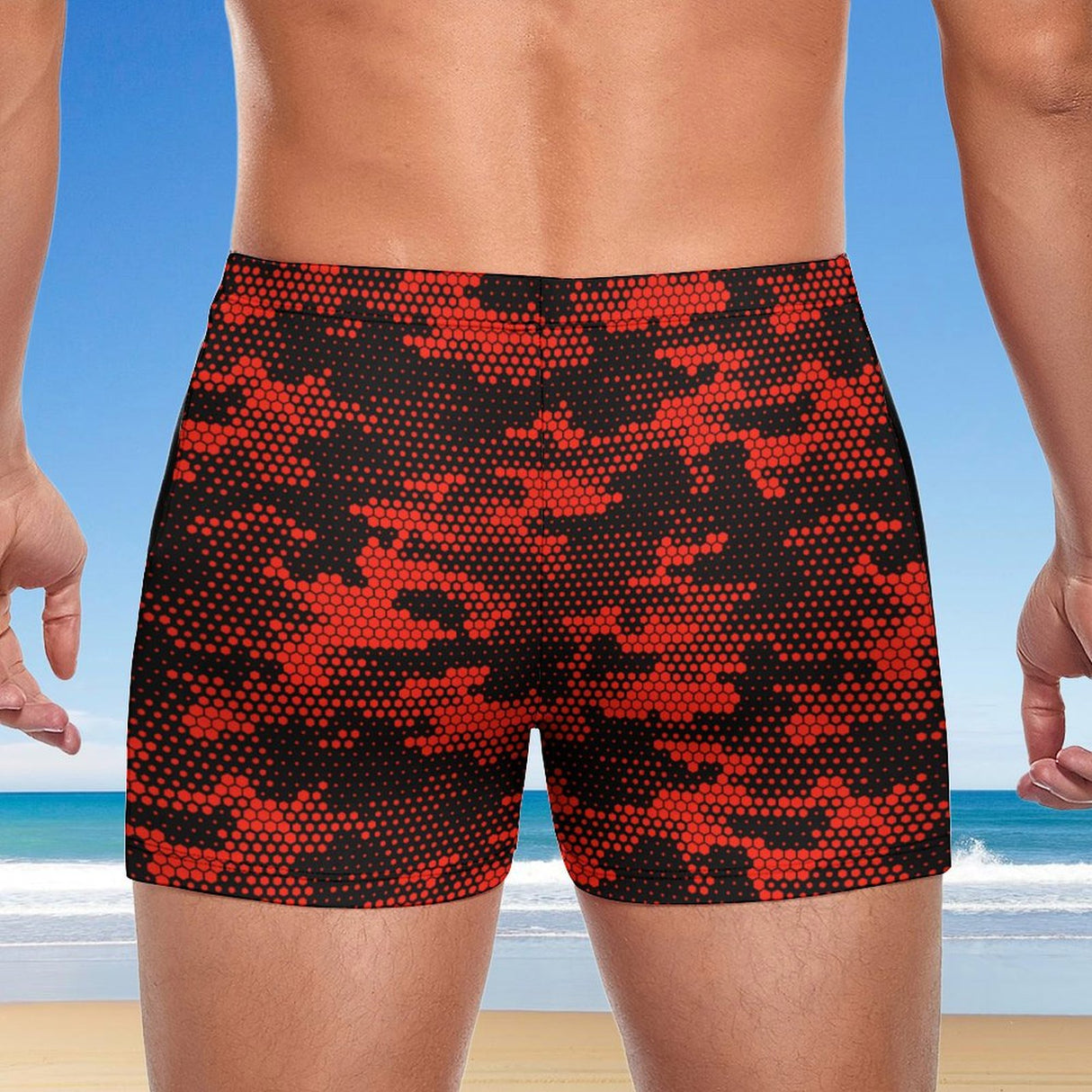 Red Camo (Square Cut Trunks)-Square Cut Trunks-Swish Embassy
