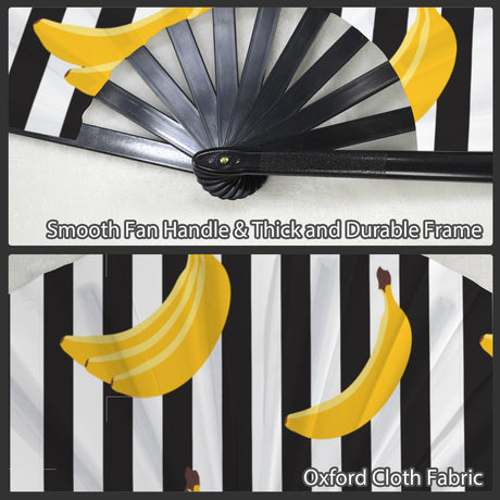 Striped Banana (Folding Clack Fan)-Folding Fans-Swish Embassy