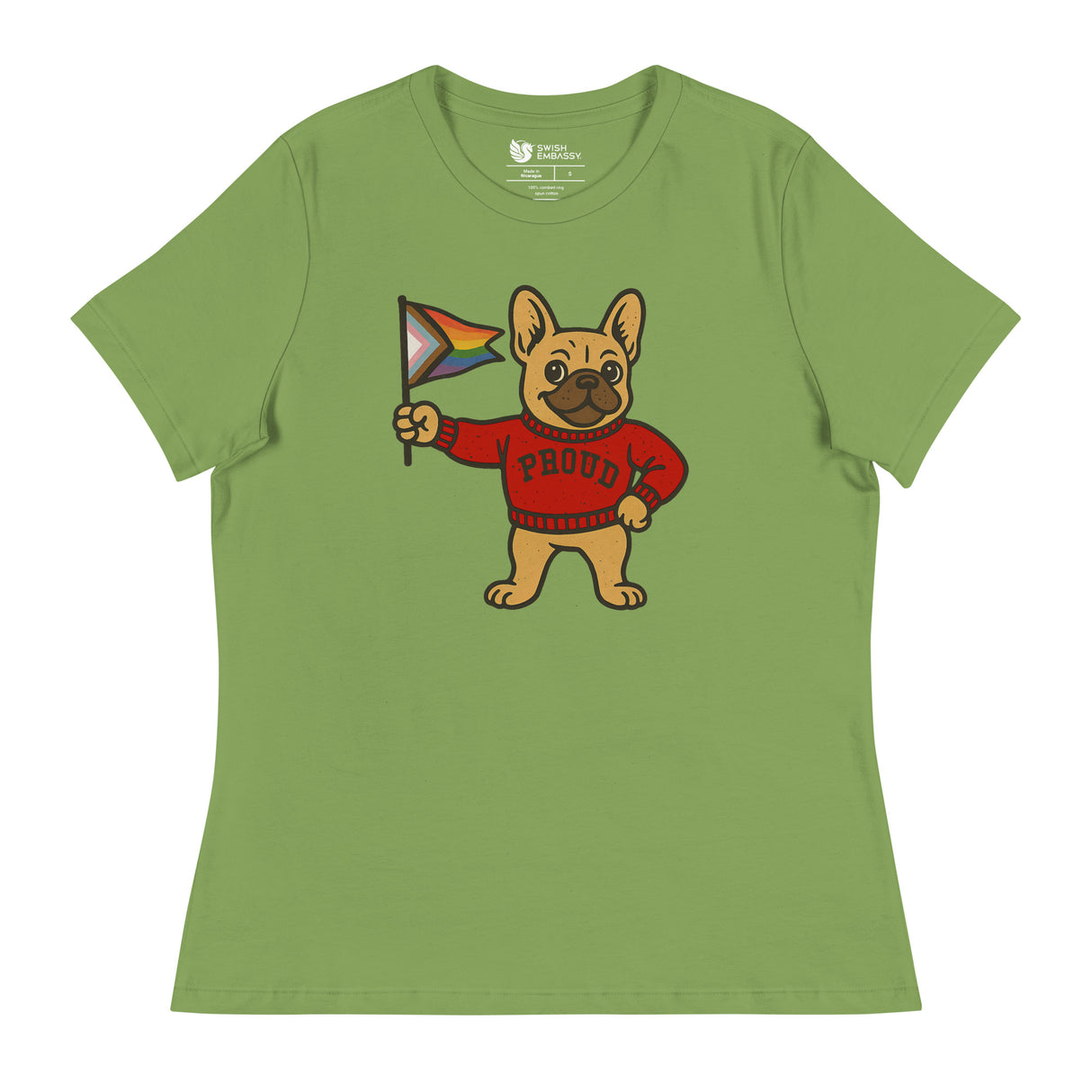 Varsity Pride Puppy (Women's Relaxed T-Shirt)-Women's T-Shirts-Swish Embassy