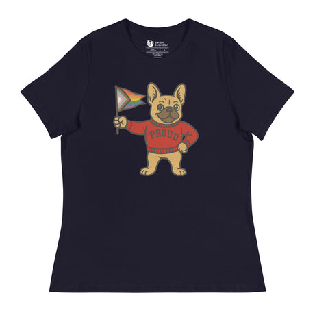 Varsity Pride Puppy (Women's Relaxed T-Shirt)-Women's T-Shirts-Swish Embassy