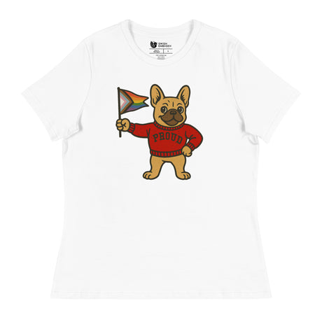 Varsity Pride Puppy (Women's Relaxed T-Shirt)-Women's T-Shirts-Swish Embassy