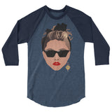 80s Glamour (Raglan) - Heather Denim/Navy