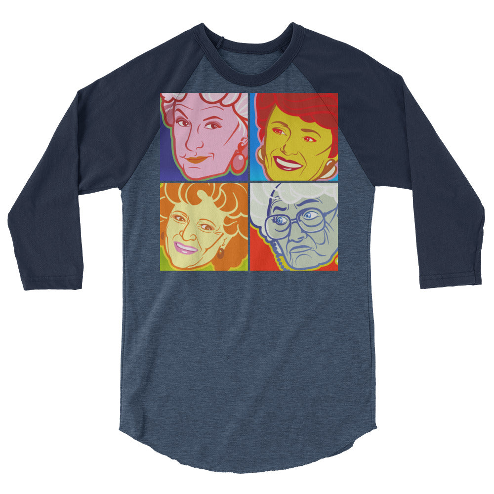 Pop Art Girls (Raglan) - Heather Denim/Navy