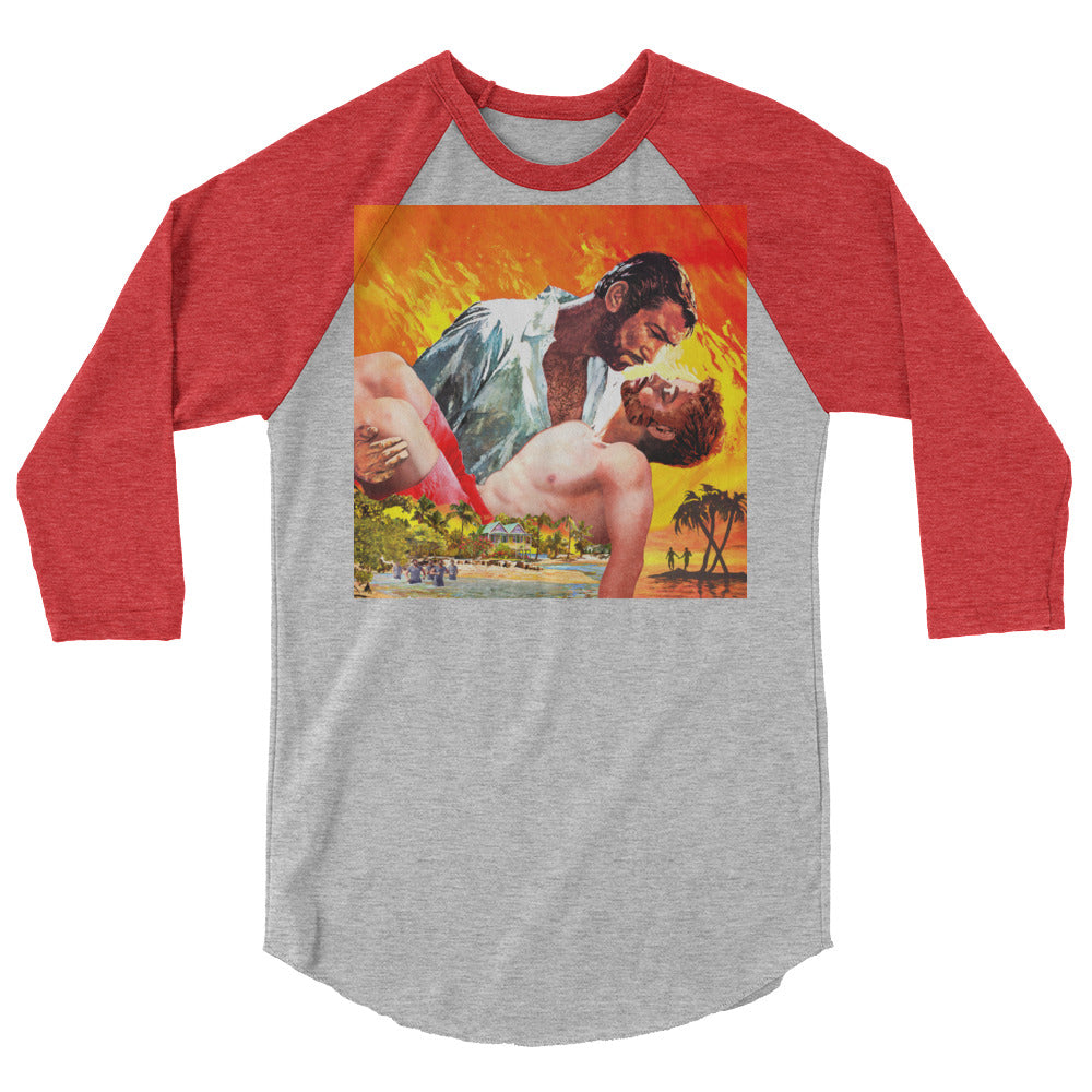 The Wind Done Already Had Herses (Raglan) - Heather Grey/Heather Red