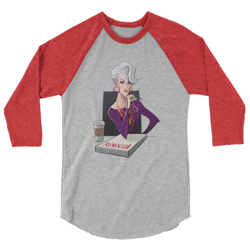Dragon Lady (Raglan) - Heather Grey/Heather Red